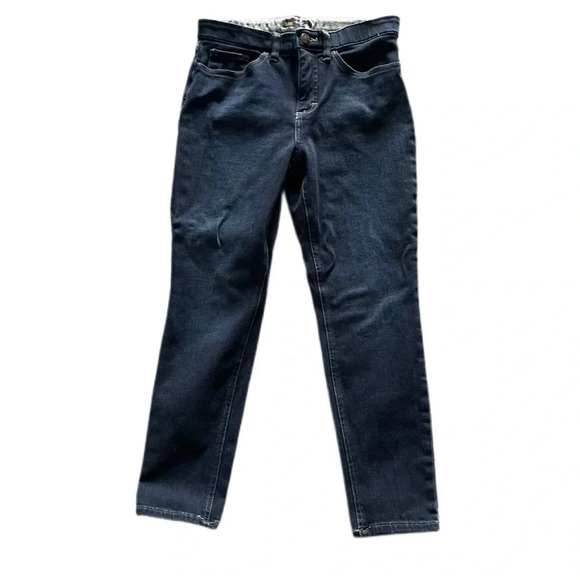Lee Slim Fit Skinny Leg Mid Rise Dark Blue Jeans Women’s 8R - Picture 1 of 10